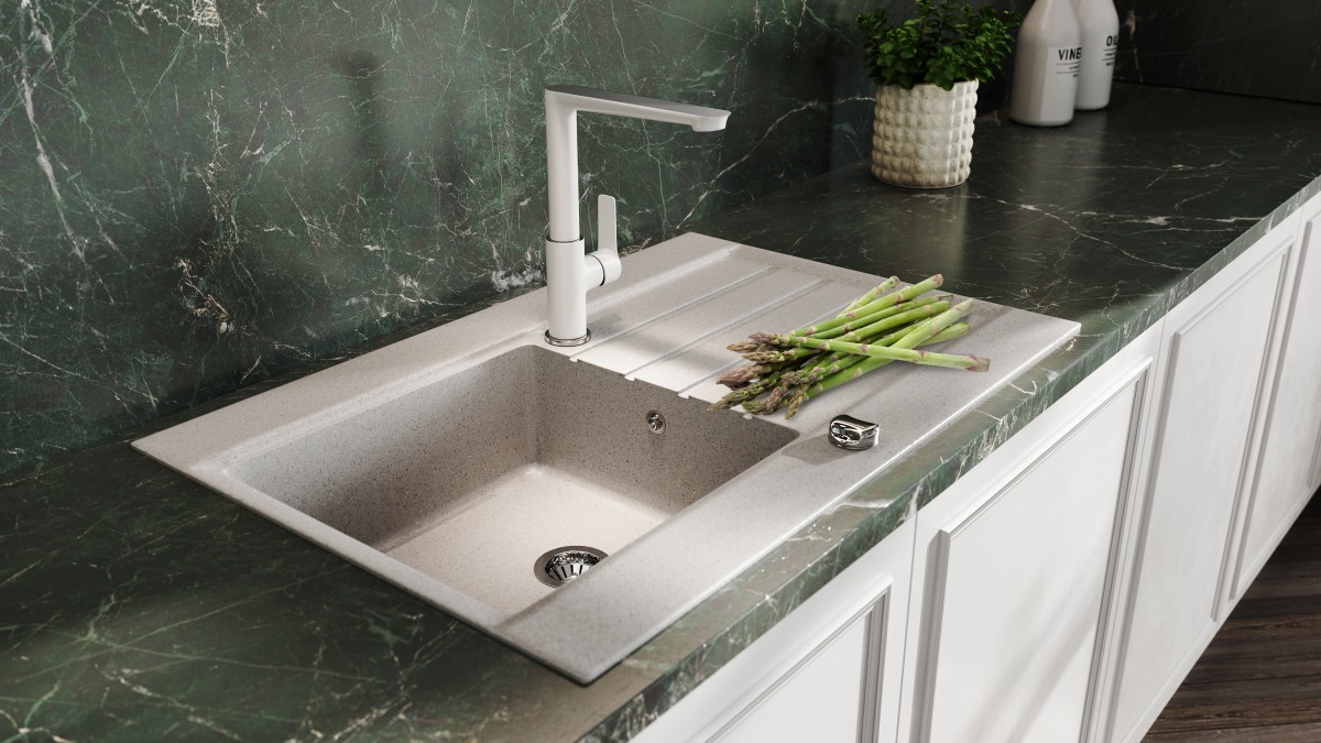 ADORE WHITE-CHROME, Bateria zlewozmywakowa stojąca