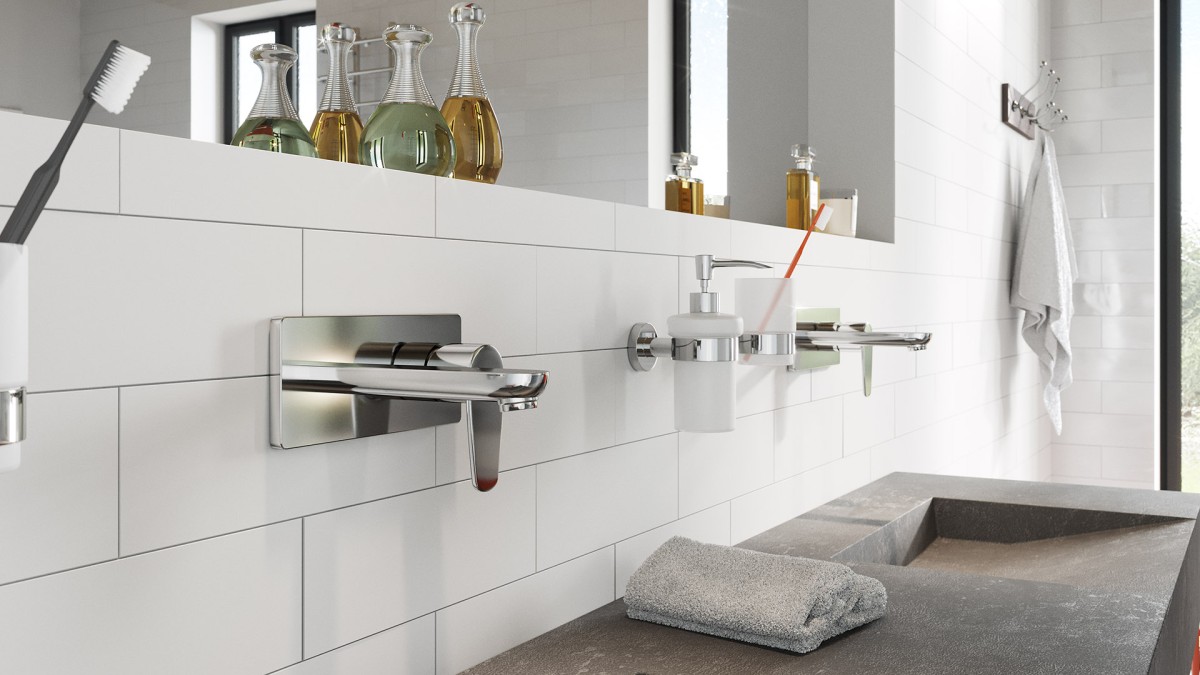 ALGEO, Bateria umywalkowa podtynkowa, wylewka 18 cm