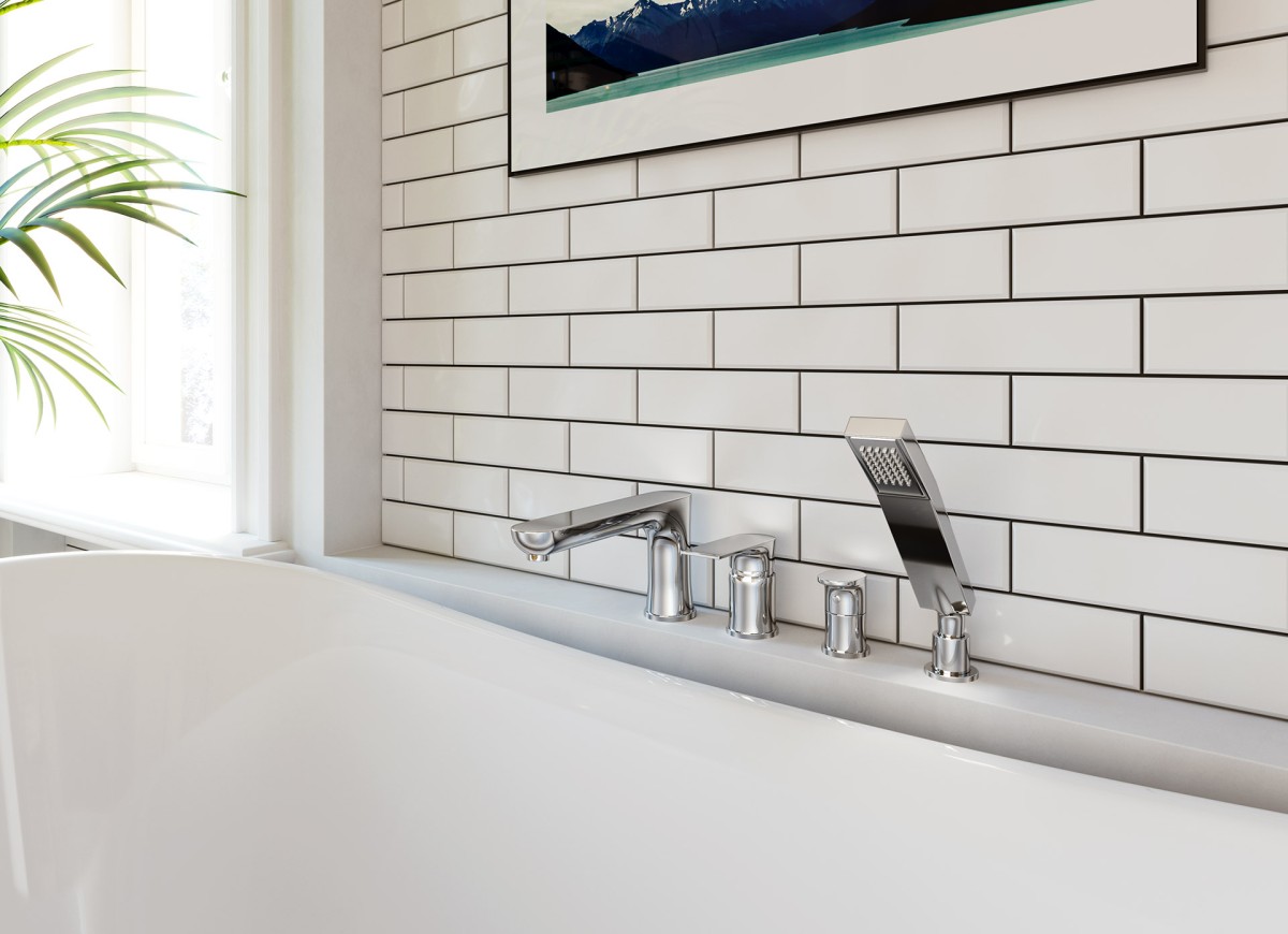 ALGEO SQUARE, Bateria wannowa stojąca, czterootworowa