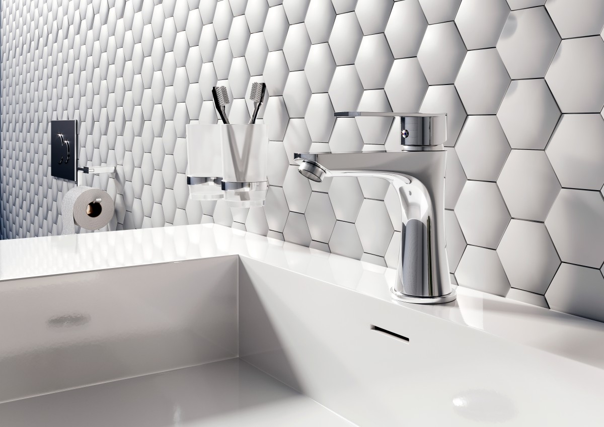 ALGEO SQUARE, Bateria umywalkowa stojąca