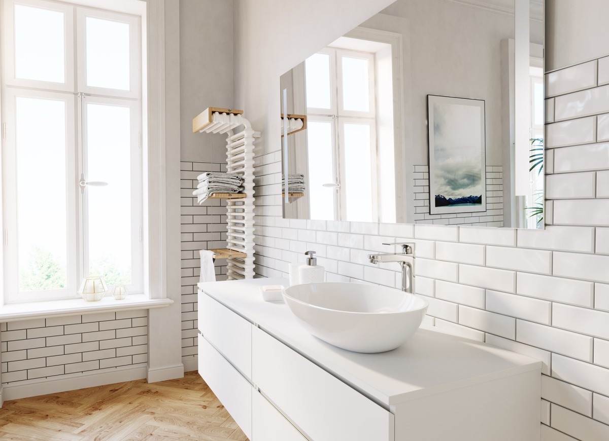 ALGEO SQUARE, Bateria umywalkowa stojąca nablatowa