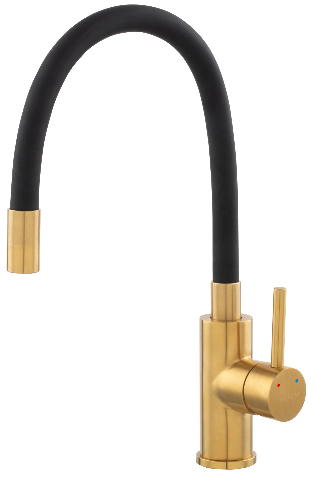 Bateria zlewozmywakowa z elastyczną czarną wylewką