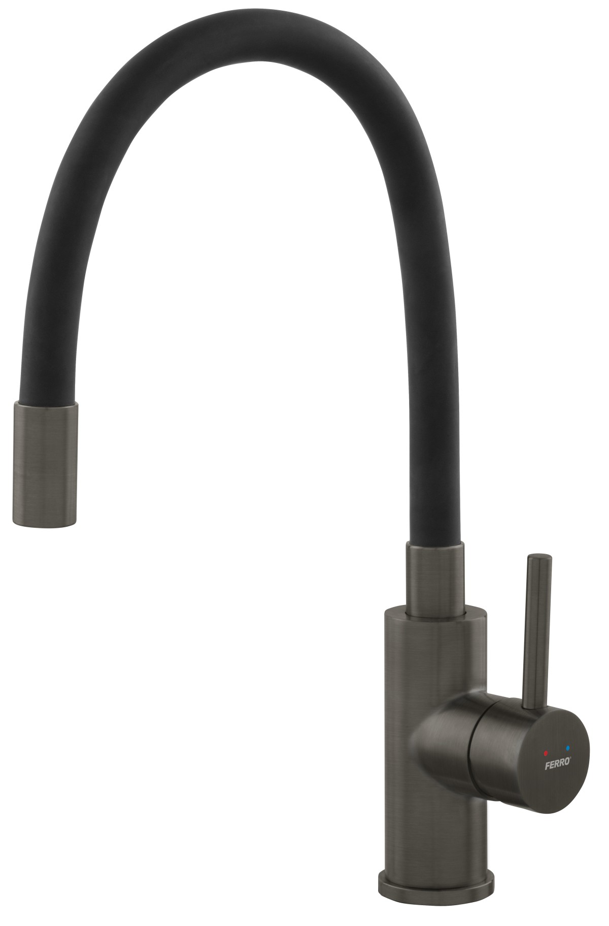 Bateria zlewozmywakowa stalowa z elastyczną wylewką