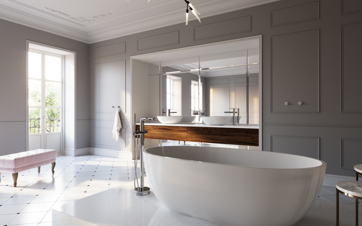 FIESTA, Bateria wannowa wolnostojąca, z zestawem natryskowym