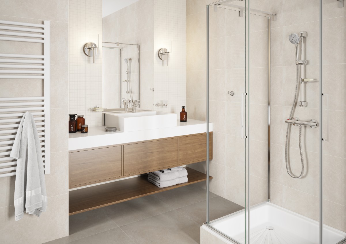 TRINITY, Bateria termostatyczna natryskowa ścienna