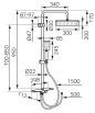 KANTO BLACK VERDELINE, Zestaw natryskowy z deszczownią