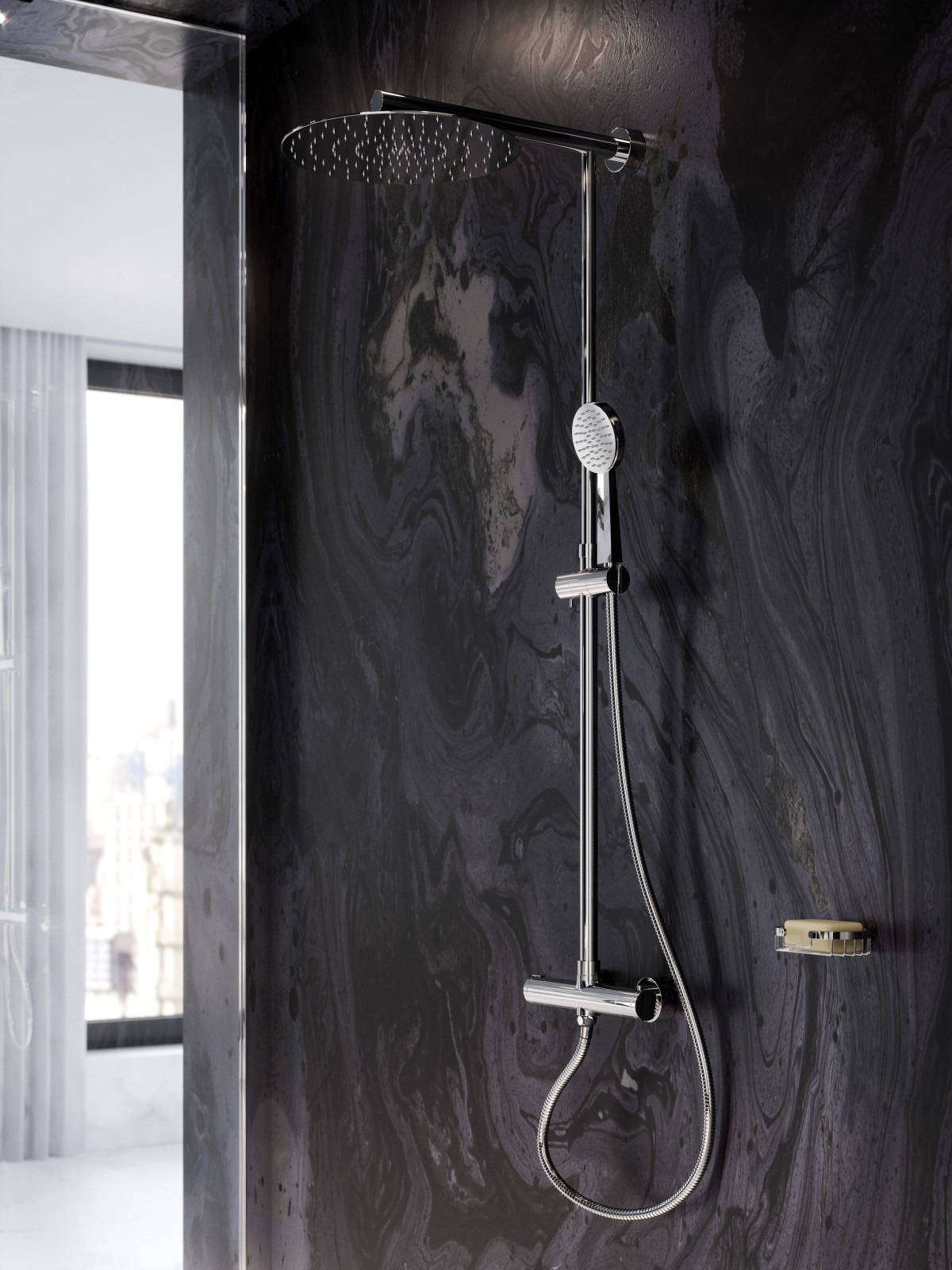 TREVI, Zestaw natryskowy z baterią termostatyczną