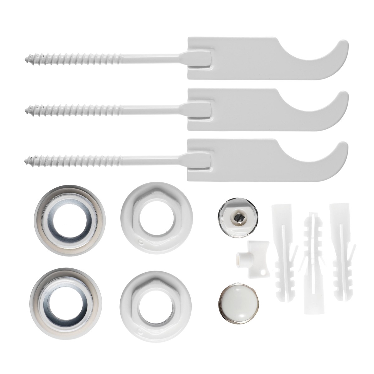 Zestaw korków grzejnikowych z trzema wieszakami