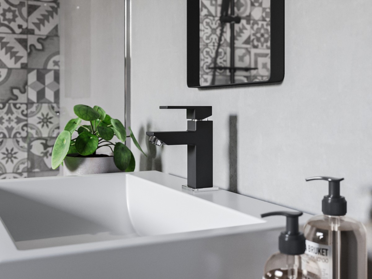 ZICCO BLACK, Bateria umywalkowa stojąca