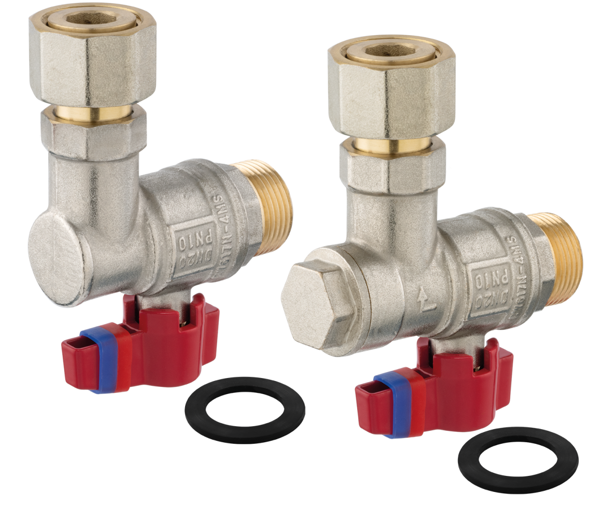 Zestaw zaworów kulowych kątowych  do kotła 1-funkcyjnego