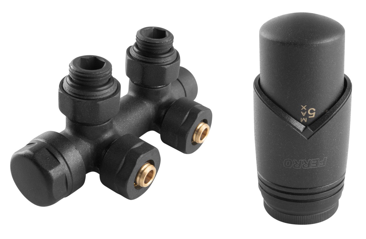 Dekoracyjny zestaw termostatyczny zespolony, kątowy