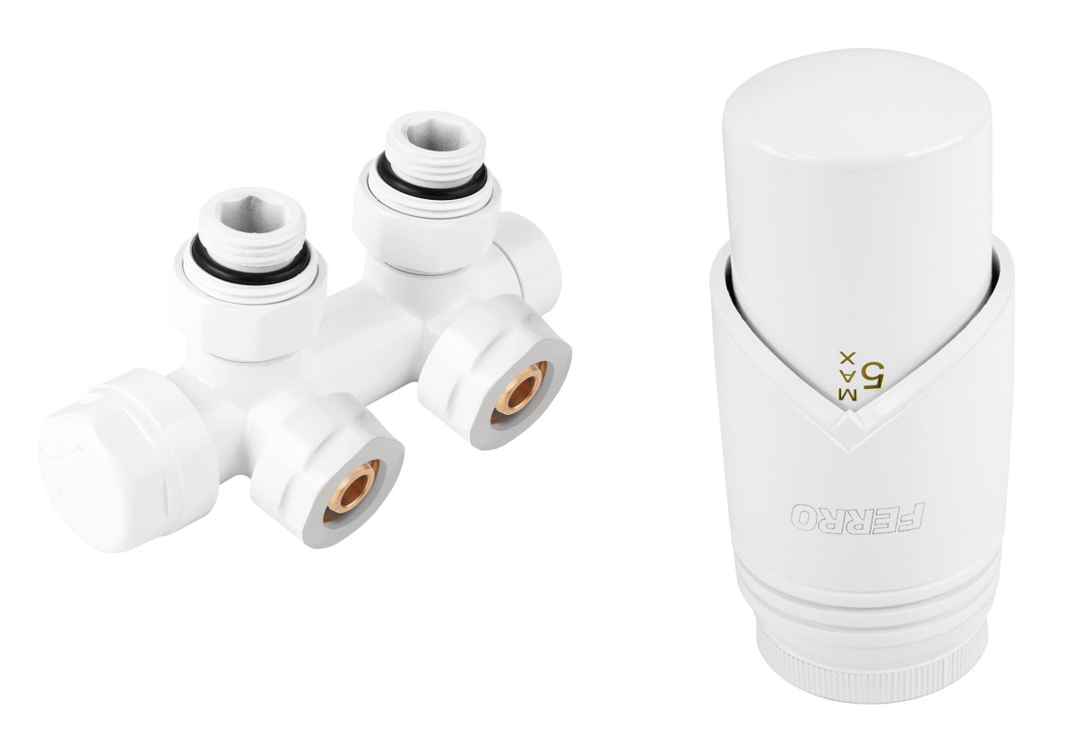 Dekoracyjny zestaw termostatyczny zespolony, kątowy