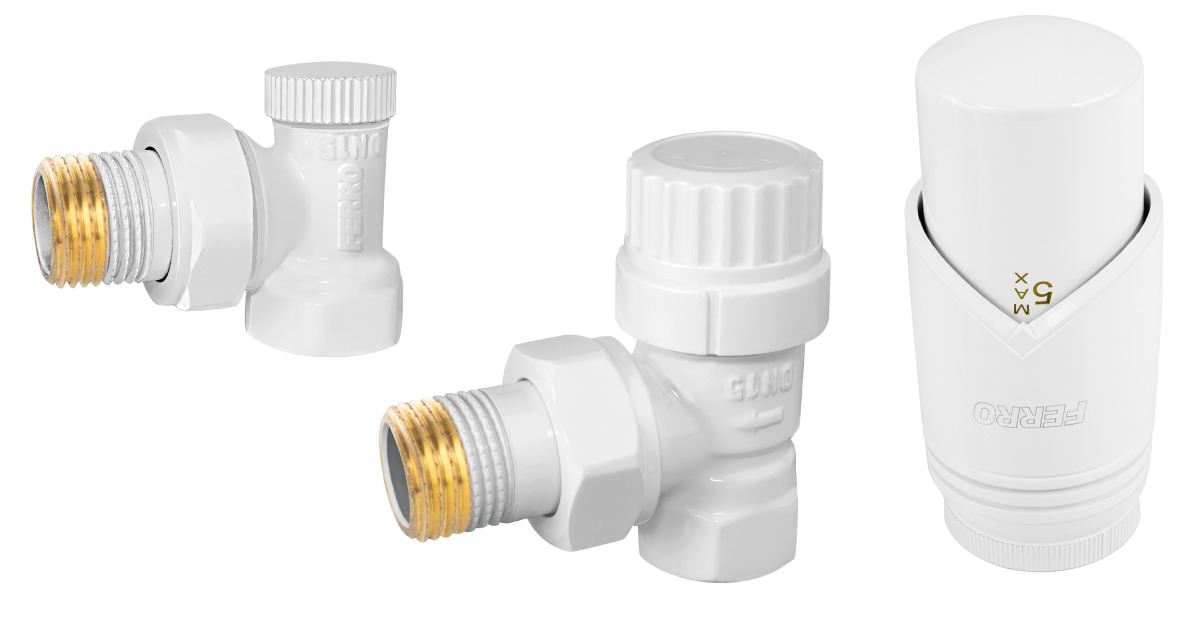 Dekoracyjny zestaw termostatyczny kątowy