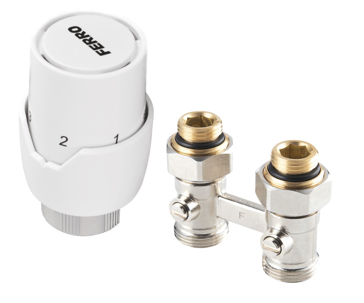 Zestaw termostatyczny prosty do grzejników dolnozasilanych z głowicą GT20